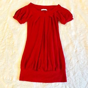 Like-New Vintage Y2K Off the Shoulder Little Red Dress